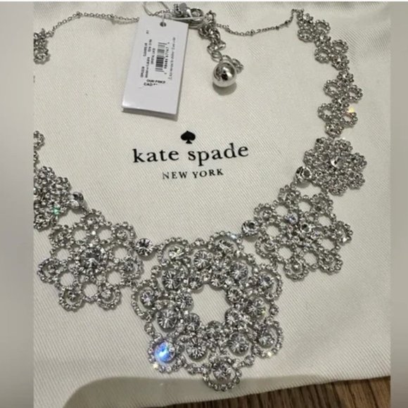 kate spade crystal lace necklace in silver/clear colour nwt *PLEASE READ* - Picture 2 of 4